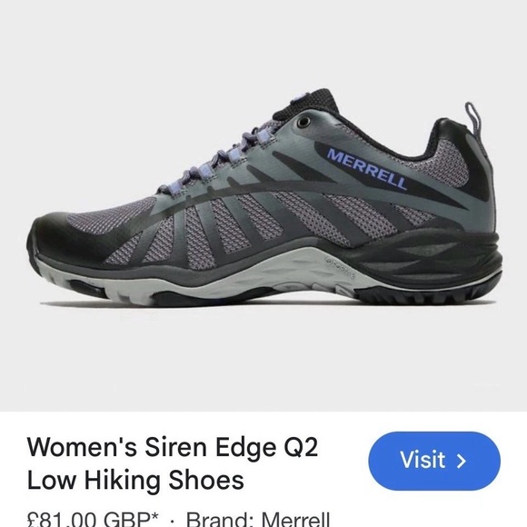Merrell Siren Edge Q2 Gray Waterproof Hiking Boots Shoes Dry - Womens Size 8 - Picture 1 of 7